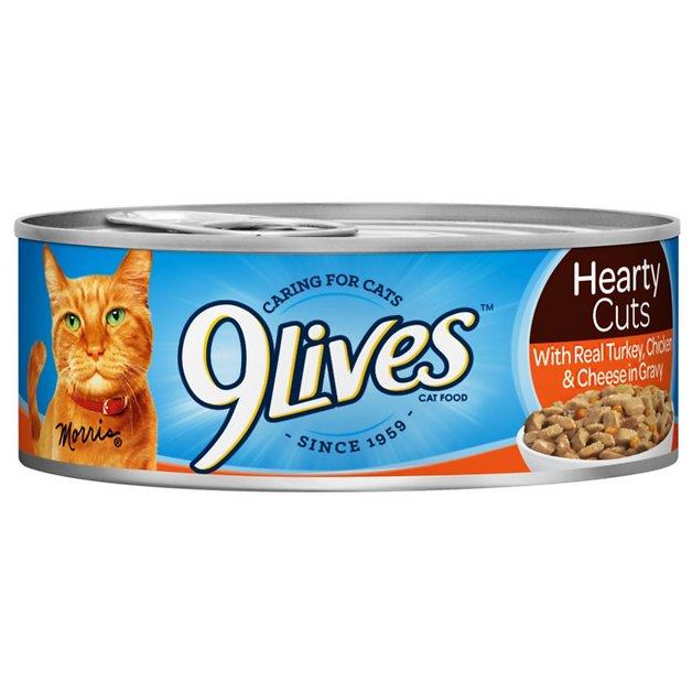 Nine Lives Hearty Cuts With Real Turkey, Chicken & Cheese In Gravy 5.5oz