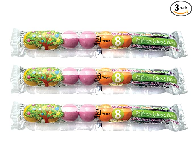 Tree Hugger Bubble Gum - Citrus Berry Tubes (3 Pack)
