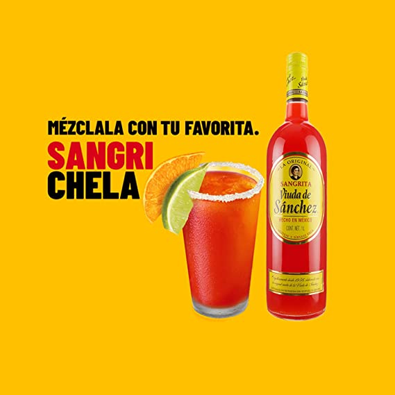 Viuda De Sanchez Sangrita - Alcohol Free - Perfect with Your Favorite Tequila - Make Delicious Alcohol Free Cocktails - 2 Bottles (1 Liter Each) | Imprinted Erbies™ Shot Glass - Two Ounces