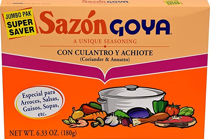 Goya Sazon Culantro/Achiote Jumbo 6.3 OZ(Pack of 12)