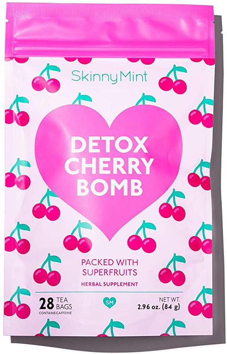 SkinnyMint Detox Cherry Bomb, All Natural superfruits Detox Tea to Support Weight Loss Goals. Help Boost Immunity and Energy.