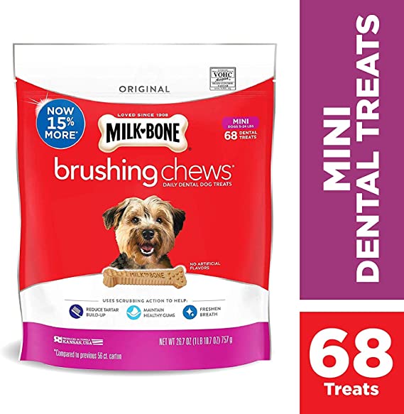 Milk-Bone Original Brushing Chews, 68 Mini Daily Dental Dog Treats