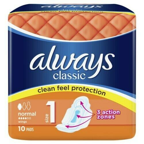 Always Classic Normal Pads Size 1 10ct
