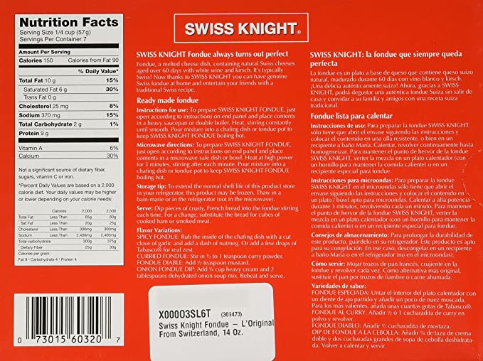 Swiss Knight Fondue - L'Original From Switzerland, 14 Oz.